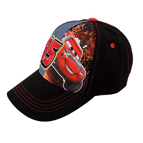 Disney Little Boys' Cars Lightning McQueen Character Cotton Baseball Cap, black/Red, Ages 4-7 Disney Little Boys' Cars Lightning McQueen Character Cotton Baseball Cap, black/Red, Ages 4-7