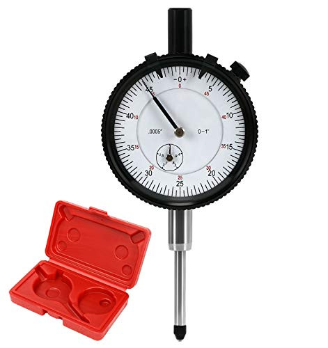Navigator 1"/0.0005" Dial Indicator, 0.0005" Graduation, 0.0005" Accuracy, 3/8" Stem, Metal Lug Back / Storage Case