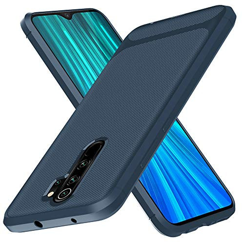 Ruisyi for Xiaomi Redmi Note 8 Pro Case, Redmi Note 8 Pro Case,TPU Carbon Fiber Soft Rubber Case Texture Anti-Slip Shock Absorber Protective Case Cover for Xiaomi Redmi Note 8 Pro (Navy)
