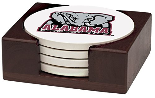 Thirstystone Stoneware Drink Coaster Set with Holder, University of Alabama