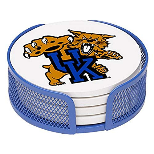 Thirstystone Stoneware Drink Coaster Set with Holder, University of Kentucky