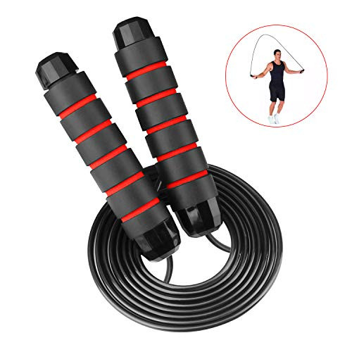 Jump Rope for Women, Men, and Kids,Skipping Rope Tangle-Free with Ball Bearings Rapid Speed Adjustable Jump Rope Workout with Foam Handles Cable for Aerobic Exercise Like Training,Fitness Gym,Black Jump Rope for Women, Men, and Kids,Skipping Rope Tangle-Free with Ball Bearings Rapid Speed Adjustable Jump Rope Workout with Foam Handles Cable for Aerobic Exercise Like Training,Fitness Gym,Black