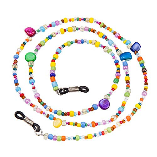 Eyeglass chains reading glasses beaded string holder strap cords sunglass chains lanyards eyewear retainers for women (classic beads)