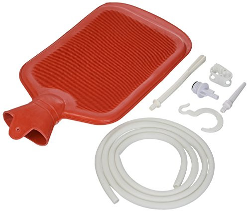 MABIS Douche, Enema and Hot Water Bottle Combination, Red