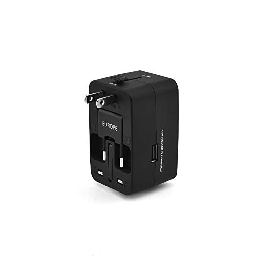 Travel Adapter, Worldwide All in One Universal Travel Adapter Wall AC Power Plug Adapter Wall Charger with USB Charging Ports for USA EU UK AUS Cell Phone Laptop