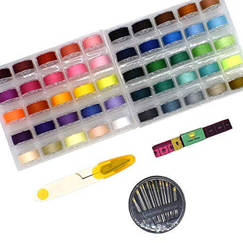 Renashed 50 Color Bobbins Sewing Thread Needles Set Machine Bobbins and Assorted Colors for Brother Babylock Janome Kenmore Singer Renashed 50 Color Bobbins Sewing Thread Needles Set Machine Bobbins and Assorted Colors for Brother Babylock Janome Kenmore Singer