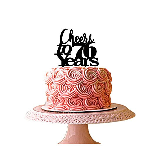 Cheers to 76 years cake topper for 76th birthday Wedding Anniversary, Retirement Party decoration