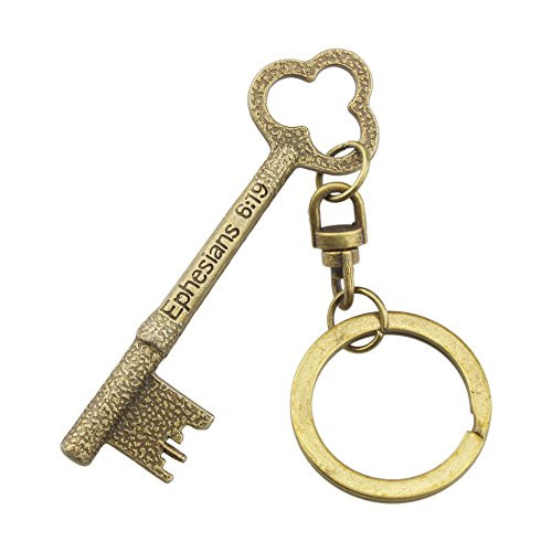FOY-MALL Skeleton Key Bronzed European Style Alloy Bag Keychains Car Key Ring T1005