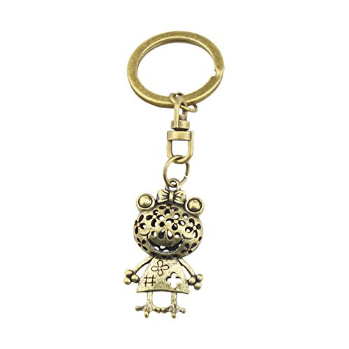 FOY-MALL Hollow Frog Princess Bronzed Alloy Men/Women Key Chain Car Key Ring T1011