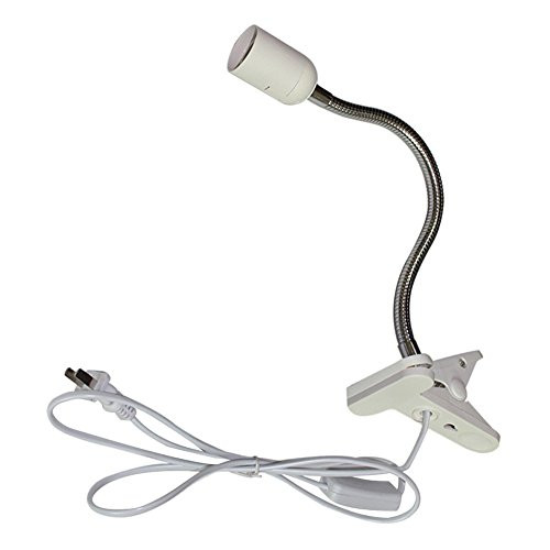 CTKcom UVA UVB Light Bulb Reptile Ceramic Heat Lamp Pet Heating Bulb Holder Clamp Lamp Fixture Heating Light Lamp for Reptiles,Aquarium Reptile Light Adjustable Habitat Lighting Stand,110V-130V(White)