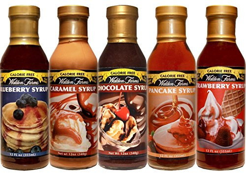 Walden Farms Caramel Syrup/Blueberry Syrup/Strawberry Syrup/Pancake Syrup/Chocolate Syrup  Sweet Syrups 12 oz. x5.