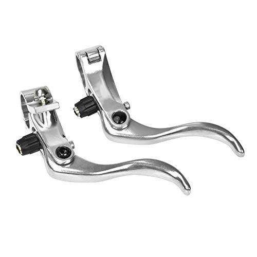 Bike Brake Lever 1pair Lightweight Aluminum Alloy Bicycle Disc Brake Handles Mountain Bike Cycling Brake Levers 24mm(Silver)