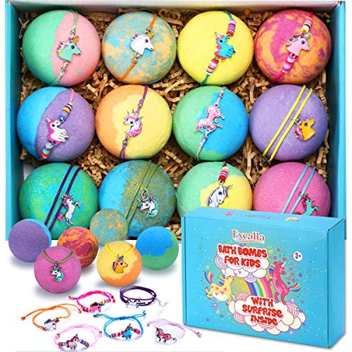 Bath Bombs for Kids with Toys inside for Girls Boys - 12 Set XXL Large Size Gift Kit, Surprise UNICORN, Handmade Bubble Bath Fizzies Spa Fizz Balls Bath Bombs for Kids with Toys inside for Girls Boys - 12 Set XXL Large Size Gift Kit, Surprise UNICORN, Handmade Bubble Bath Fizzies Spa Fizz Balls