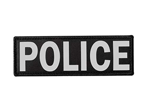 SUVIYA Untra Reflective Police Patch with Hook and Loop (Light Gray, 6x2 inch)