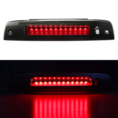 LED High Mount Stop Tail Light Assembly, Rear Roof Center LED Third 3rd Brake Cargo Light Replacement for 2003-2016 Ford Expedition, 2003-2016 Lincoln Navigator (Black Housing Smoke Lens)
