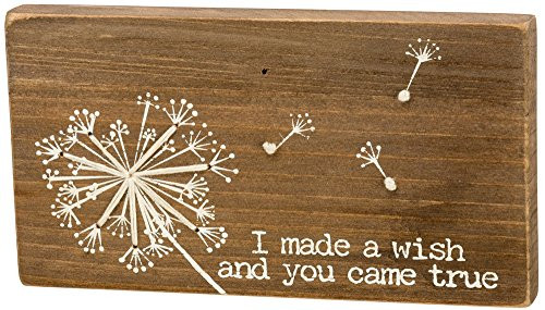 Primitives by Kathy I Made A Wish Stitched Decorative Sign Primitives by Kathy I Made A Wish Stitched Decorative Sign