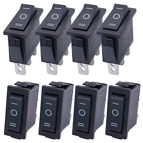 TWTADE / 8Pcs Black On/Off/On SPDT 3 Pin 3 Position Mini Boat Rocker Switch Car Auto Boat Rocker Toggle Switch Snap AC 250V 125V/20A ?Quality Assurance for 1 Years?XW-604BB3
