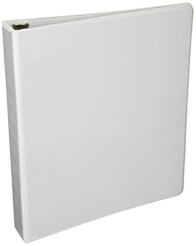 Business Source 1.5-Inch Round Ring View Binder - White (09955)