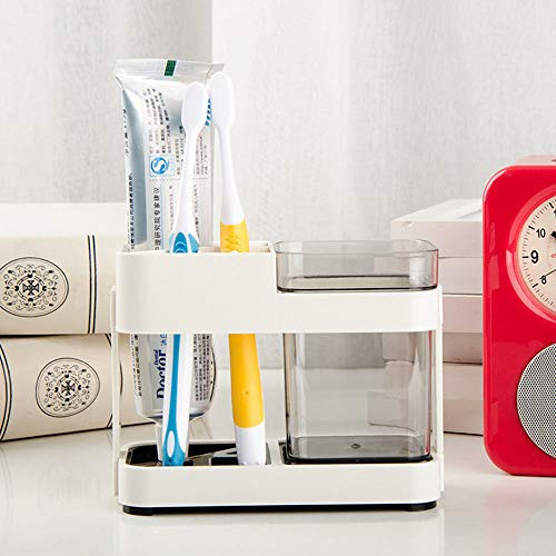 Wekity Bathroom Toothbrush Holder and Toothpaste Rack with Rinse Mouth Cups, Toothpaste and Toothbrushes Holder, Bathroom Accessories Toothbrush Storage Organizer (1 Cup) Wekity Bathroom Toothbrush Holder and Toothpaste Rack with Rinse Mouth Cups, Toothpaste and Toothbrushes Holder, Bathroom Accessories Toothbrush Storage Organizer (1 Cup)