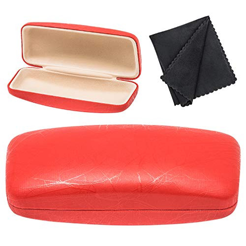 Large Hard Shell Lightning grain Eyeglass Case Holder For Glasses And Sunglasses Unisex With Microfiber Cloth