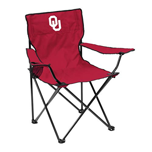 Logo Brands NCAA Oklahoma Sooners Unisex Adult Quad Chair with Single Cup Holder, Cardinal, One Size