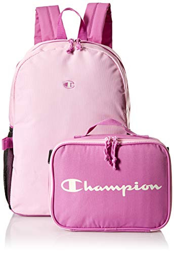 Champion Girls' Big Munch Backpack & Lunch Kit Combo, Purple/Pink, Youth Size