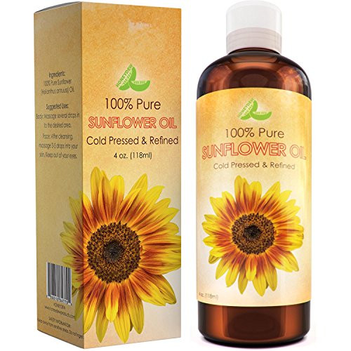 Pure Sunflower Seed Oil For Skin & Hair - Cold Pressed Refined Essential Carrier Oil for Aromatherapy + Massage - Natural Skin Care Anti-Aging Moisturizer for Women and Men with Vitamin E for Dry Skin Pure Sunflower Seed Oil For Skin & Hair - Cold Pressed Refined Essential Carrier Oil for Aromatherapy + Massage - Natural Skin Care Anti-Aging Moisturizer for Women and Men with Vitamin E for Dry Skin