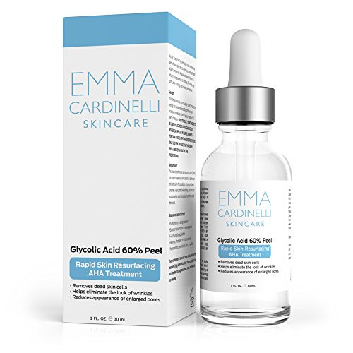 Glycolic Acid Peel 60% - Anti Aging Treatment to Exfoliate Dead Skin Cells and Reduce Appearance of Wrinkles, Fine Lines, Brown Spots, and Acne Scarring.