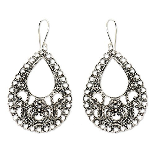 NOVICA .925 Sterling Silver Filigree Dangle Earrings, Bali Glam' NOVICA .925 Sterling Silver Filigree Dangle Earrings, Bali Glam'