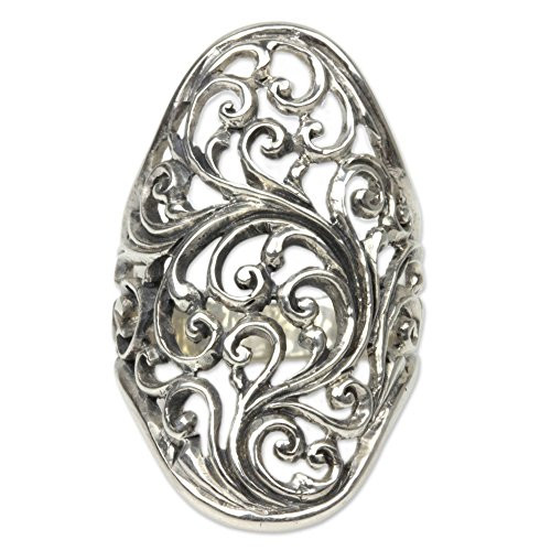 NOVICA Ornate .925 Sterling Silver Handcrafted Cocktail Ring, Sukawati Fern' NOVICA Ornate .925 Sterling Silver Handcrafted Cocktail Ring, Sukawati Fern'