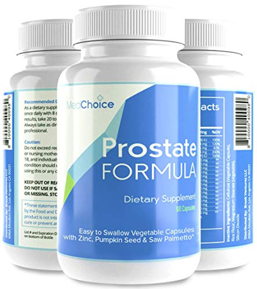 MedChoice Prostate Optimum Support - Saw Palmetto Supplement with DHT Blocker & Enhanced Beta Sitosterol - Prostate Health Supplements for Men - 90 Vegetarian Softgel Capsules