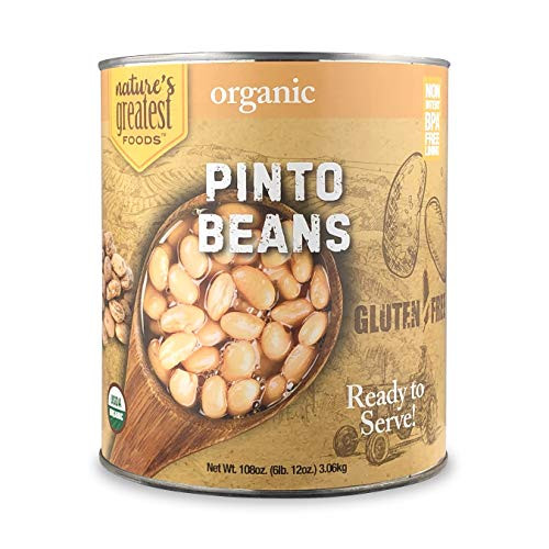 Nature's Greatest Foods, Organic Pinto Beans, Food Service Size, Ready to Serve, 108 Ounce (6 LBS 12 Ounce)