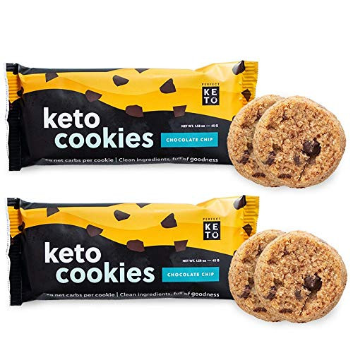 Perfect Keto Cookies - Low Net Carb Snacks & Sweets, No Added Sugar and Gluten-Free Cookies Keto Food for Healthy and Keto-Friendly Diet - 12 Pack (24 Count), Chocolate Chip Perfect Keto Cookies - Low Net Carb Snacks & Sweets, No Added Sugar and Gluten-Free Cookies Keto Food for Healthy and Keto-Friendly Diet - 12 Pack (24 Count), Chocolate Chip
