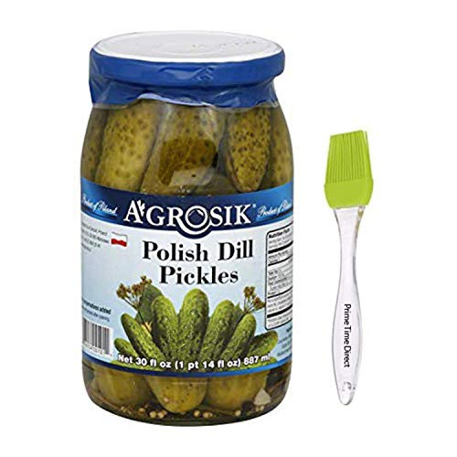 Agrosik Polish Dill Pickle 30.0 OZ Bundled with PrimeTime Direct Silicone Basting Brush in a PTD Sealed Box