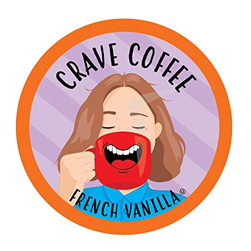Crave Coffee Flavored Coffee Pods, Compatible with 2.0 K-Cup Brewers, French Vanilla, 40 Count