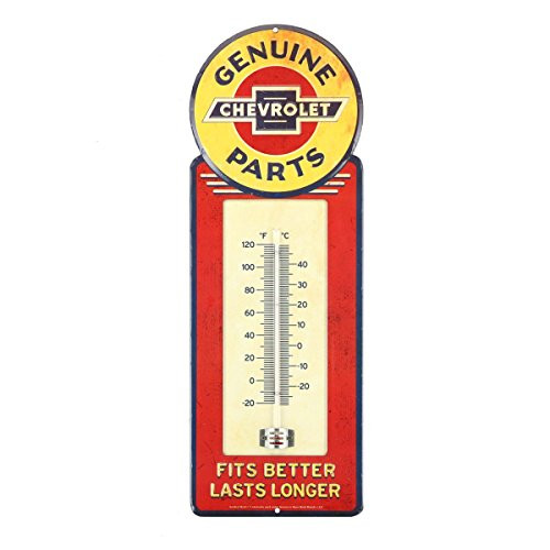 Open Road Brands Chevrolet Tin Thermometer Sign - Vintage Retro Metal Tin Signs - for Garage Art, Man Cave and Home Decor Open Road Brands Chevrolet Tin Thermometer Sign - Vintage Retro Metal Tin Signs - for Garage Art, Man Cave and Home Decor