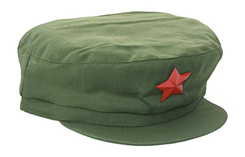 Chinese Chairman Mao Zedong Communist Red Army Uniform Hat for Costumes and Theatre Green Adult Large Size Chinese Chairman Mao Zedong Communist Red Army Uniform Hat for Costumes and Theatre Green Adult Large Size