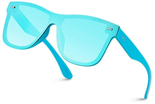 WearMe Pro - Polarized Full Mirror Flat Lens Square Modern Sunglasses