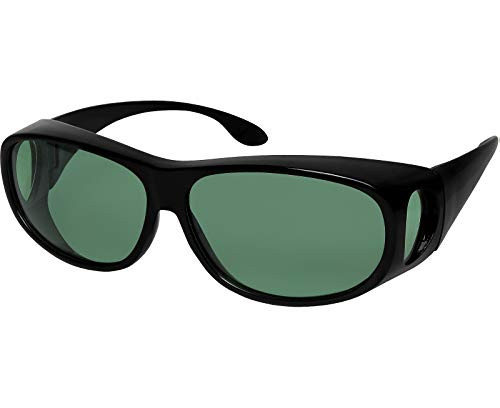 Fit Over Sunglasses Polarized Lens Case Included Wear Over Prescription Eyeglasses 100% UV Protection for Men and Women G15 Grey Green Lens