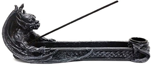 Bellaa Dragon Incense Stick Holder Burner Medieval Gothic Gargoyle Sculpture