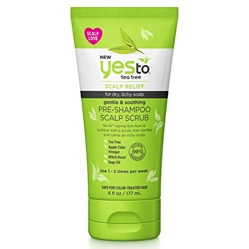 Yes To Tea Tree Scalp Relief Gentle & Soothing Pre-Shampoo Scalp Scrub for Dry, Itchy Scalp, 6 Fluid Ounce