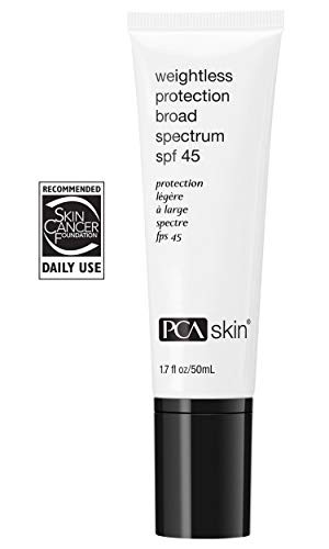 PCA SKIN Weightless Protection Broad Spectrum SPF 45, Zinc Oxide Ultra Lightweight Face Sunscreen, Ocean-Friendly Formula, 1.7 fl. oz.
