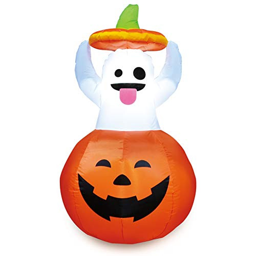Joiedomi Halloween 5 FT Inflatable Ghost in Pumpkin with Build-in LEDs Blow Up Inflatables for Halloween Party Indoor, Outdoor, Yard, Garden, Lawn Decorations