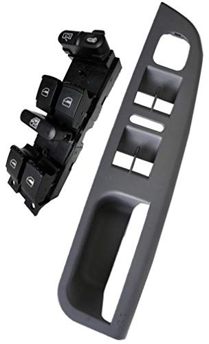 SWITCHDOCTOR Fully Assembled Window Master Switch and Gray Bezel set for 1999-2005 Volkswagen Jetta