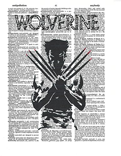 Signature Studios Wolverine Dictionary Art X-Men Wolverine Poster Superhero children wall art 8x10