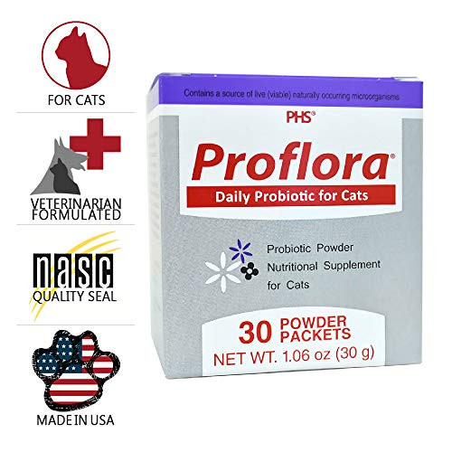 Proflora Probiotic for Cats - Healthy Digestive Tract - 200 Million CFU - Probiotic Supplements - Chicken Liver Flavor - 30 Servings