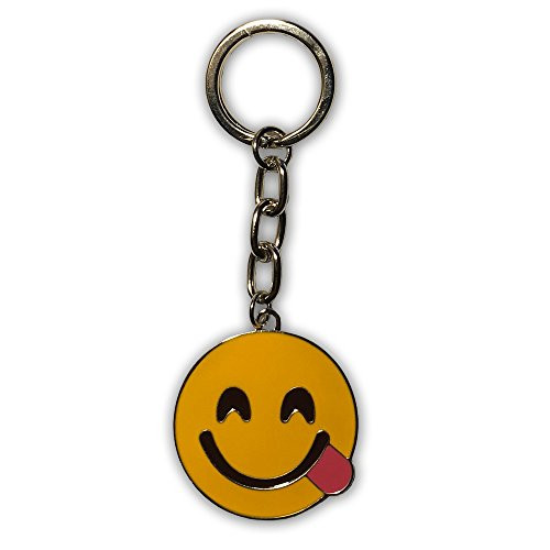 Everything Emoji Smiling Side Tongue Keychain  Premium Quality Small Key Charms for Teenager Backpack  Cute Smiling Side Tongue Emoji Ring  Emoticon Backpack Clips for Kids  Unique Gift for Friend