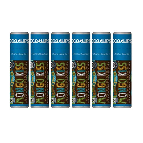 Eco Lips - Mongo Kiss Lip Balms - 100% Natural, Unflavored, Unscented, Lip Balms Featuring Organic Mongongo Oil - Made in USA (6 Tubes) Eco Lips - Mongo Kiss Lip Balms - 100% Natural, Unflavored, Unscented, Lip Balms Featuring Organic Mongongo Oil - Made in USA (6 Tubes)