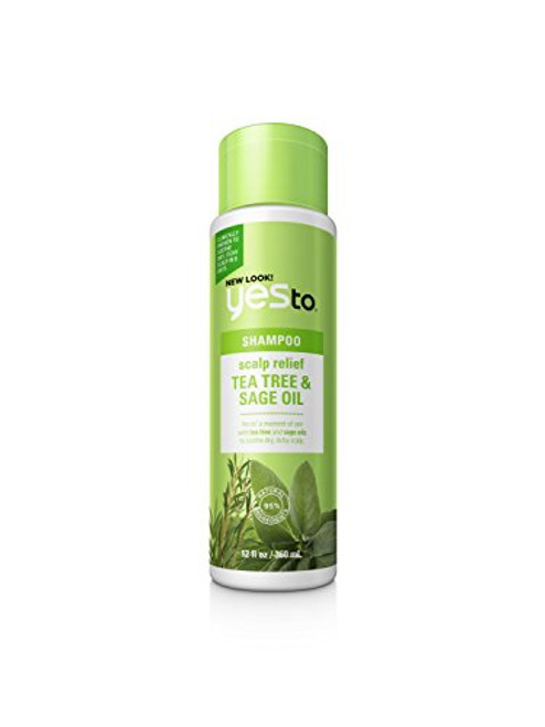 Yes To Naturals Tea Tree & Sage Oil Scalp Relief Shampoo for Dry & Itchy Scalp, 12 Fluid Ounce