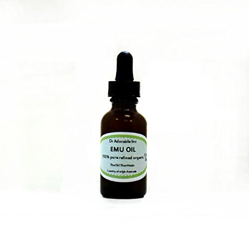 Australian Emu Oil by Dr. Adorable Triple Refined Organic 100% Pure 1 Oz with Glass Dropper
